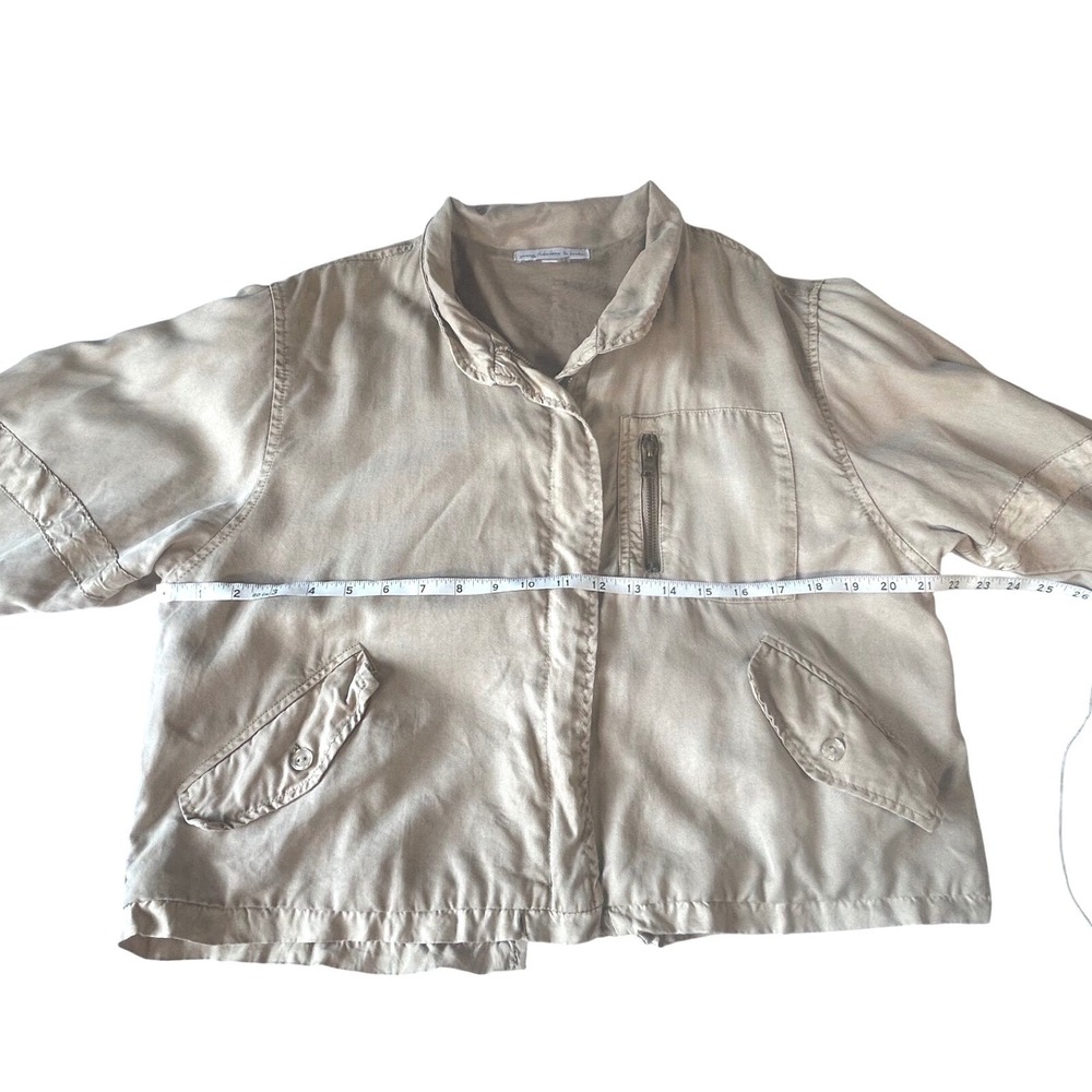 Young Fabulous & Broke Women's Small Beige Jacket Zip Up Pockets Casual - Picture 6 of 7